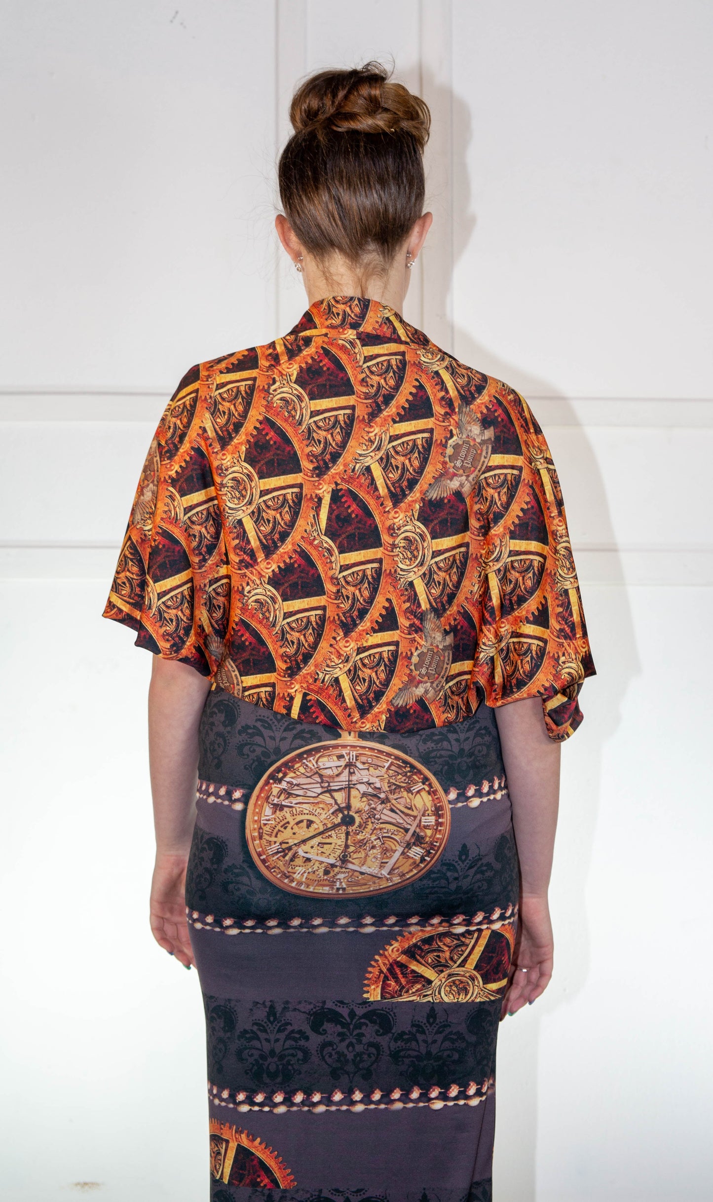 Summer Dress - Printed Grey & Gold