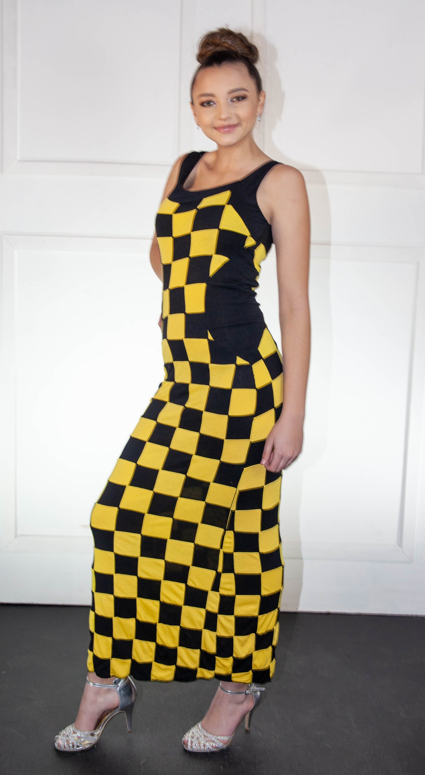 Summer Dress - Checkered Yellow & Black