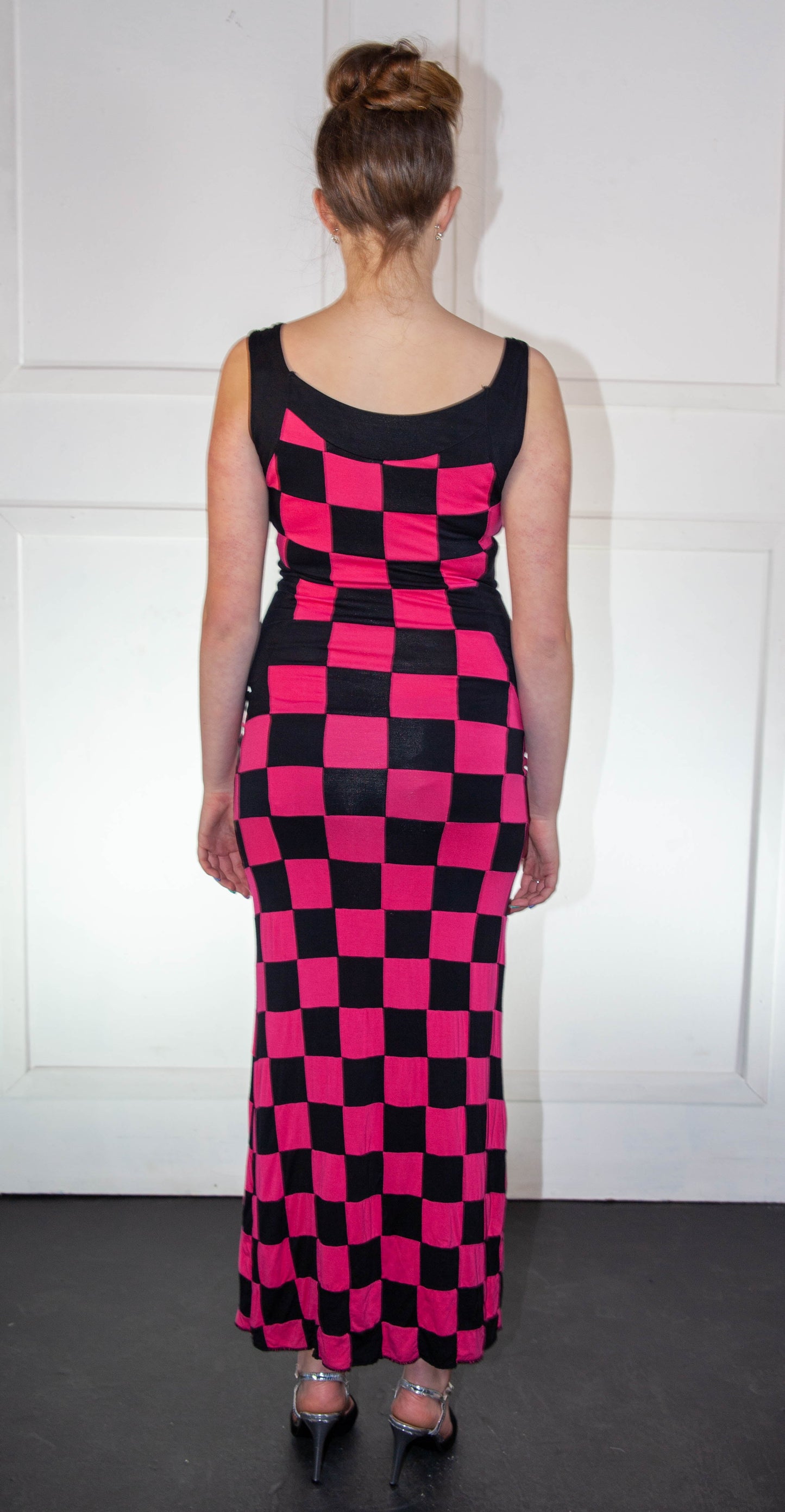 Summer Dress - Checkered Pink & Black