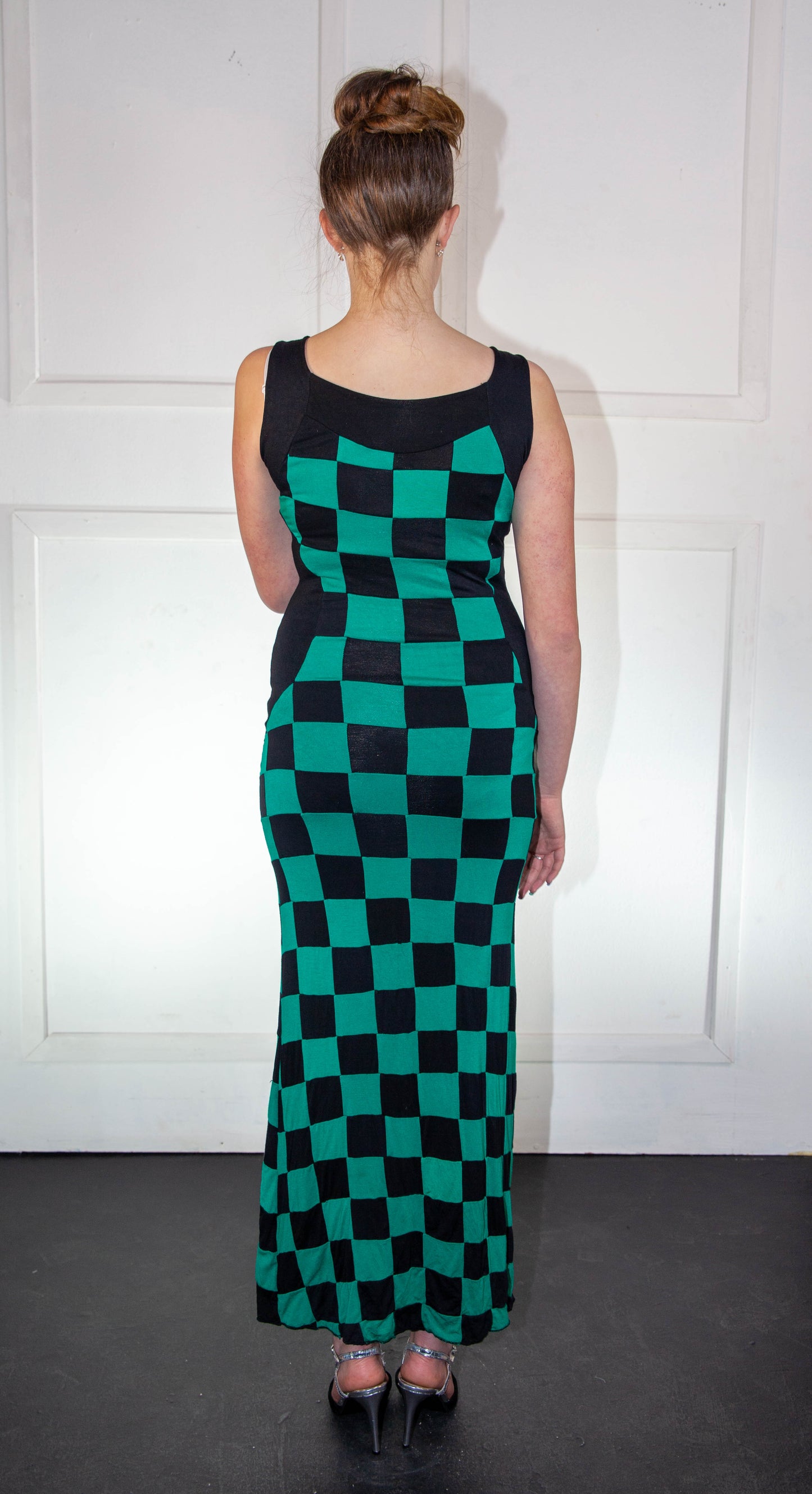 Summer Dress - Checkered Green & Black