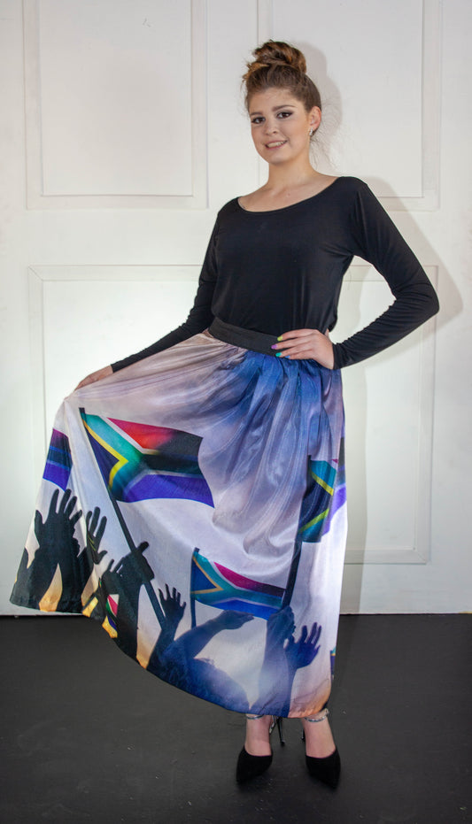 Skirt - Long South African Printed Flag