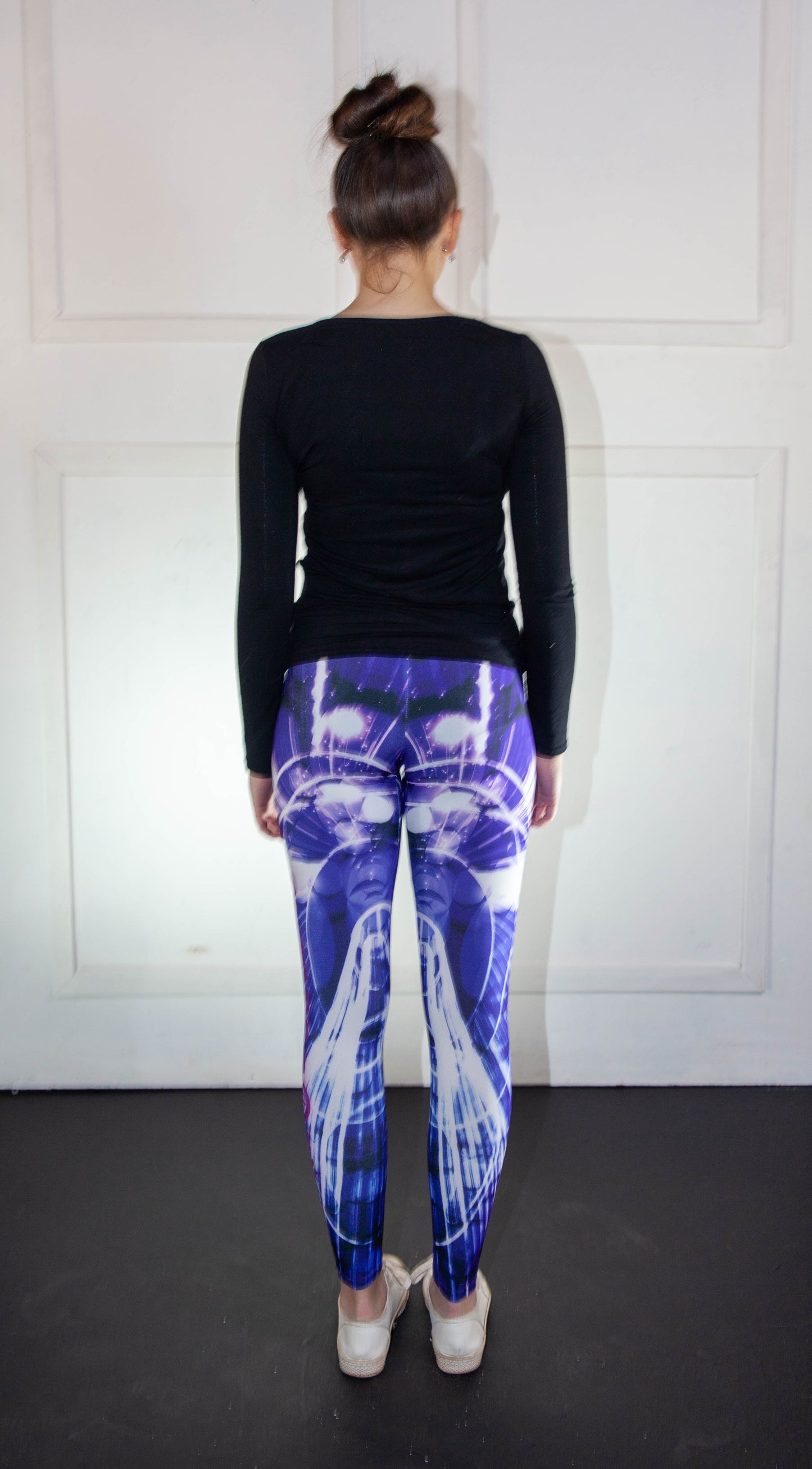 Leggings - CyberStorm Dark Purple & White