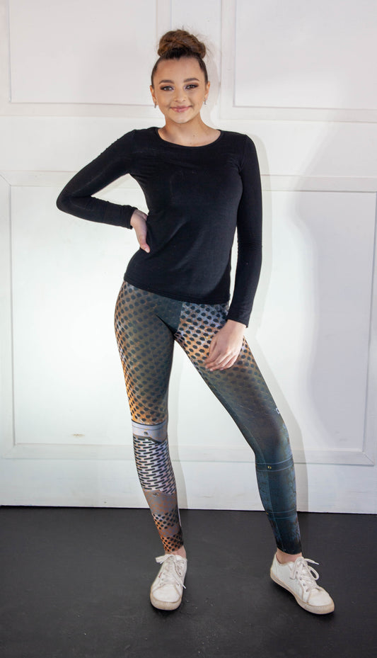 Leggings - CyberStorm Brown and Grey