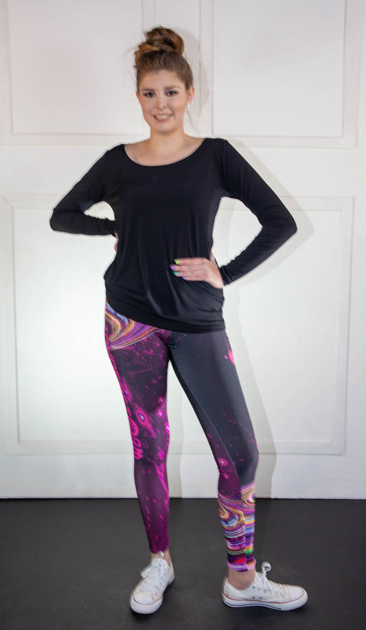 Leggings - CyberStorm Purple Multi-Colour