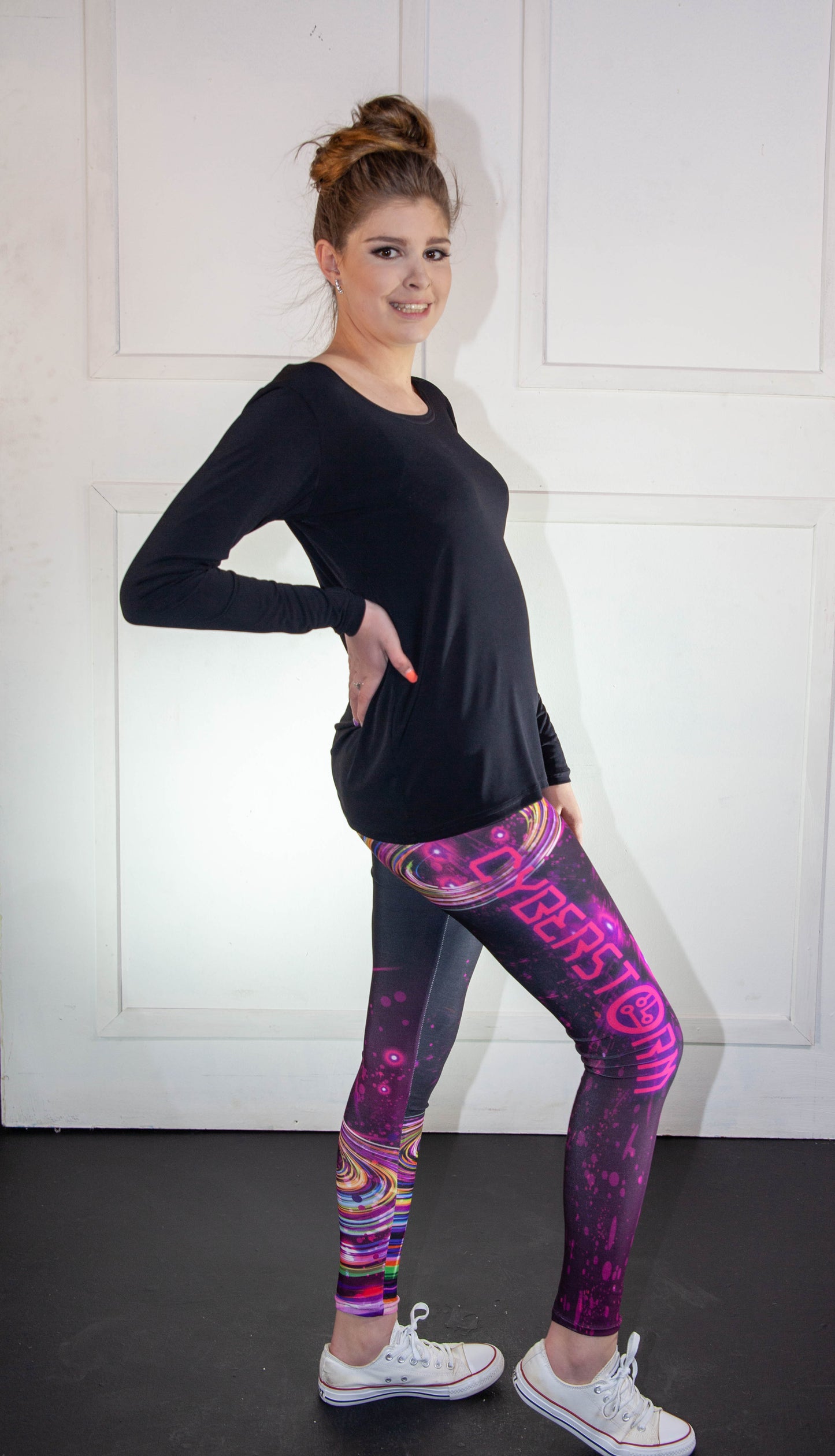 Leggings - CyberStorm Purple Multi-Colour