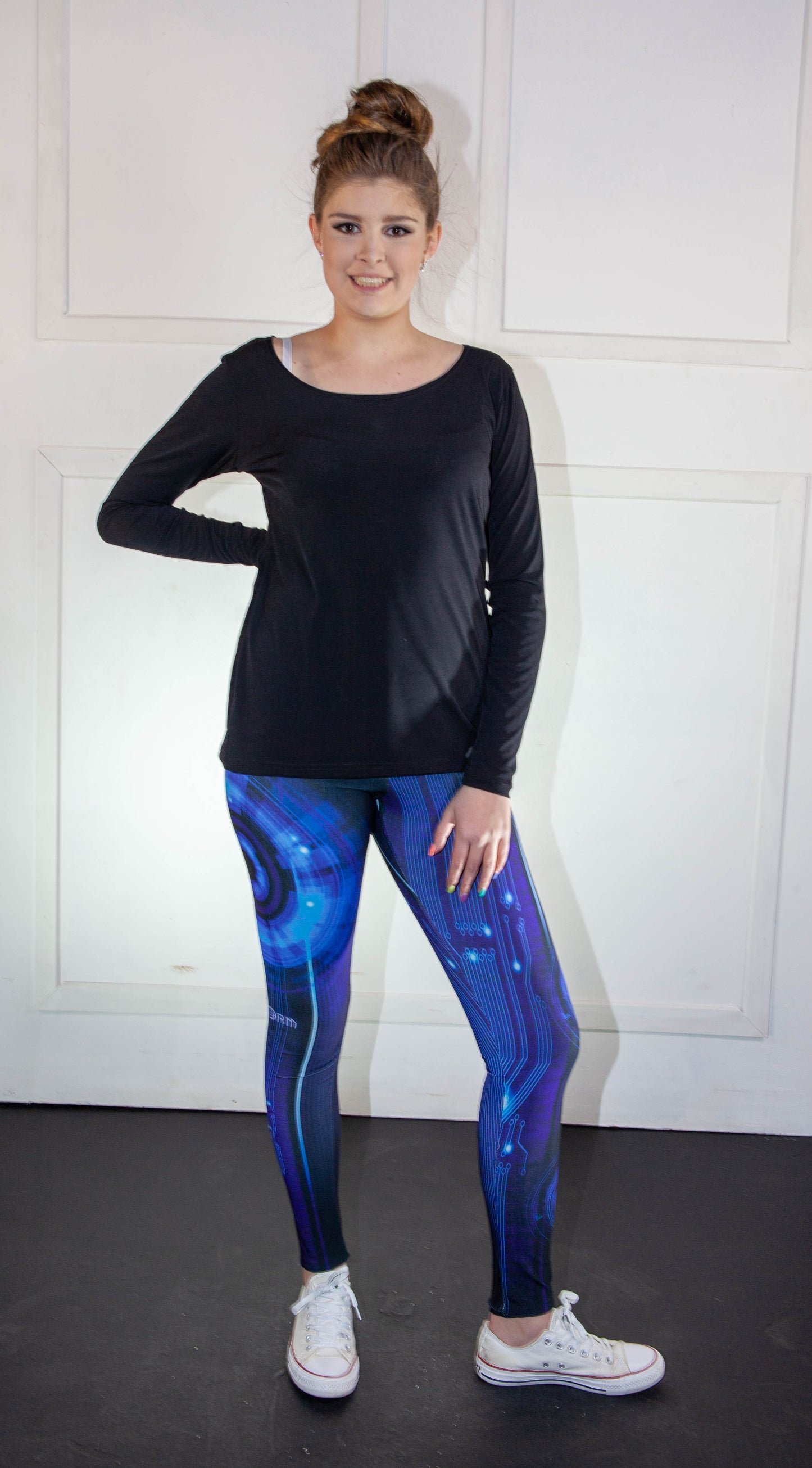 Leggings - CyberStorm Blue & Black