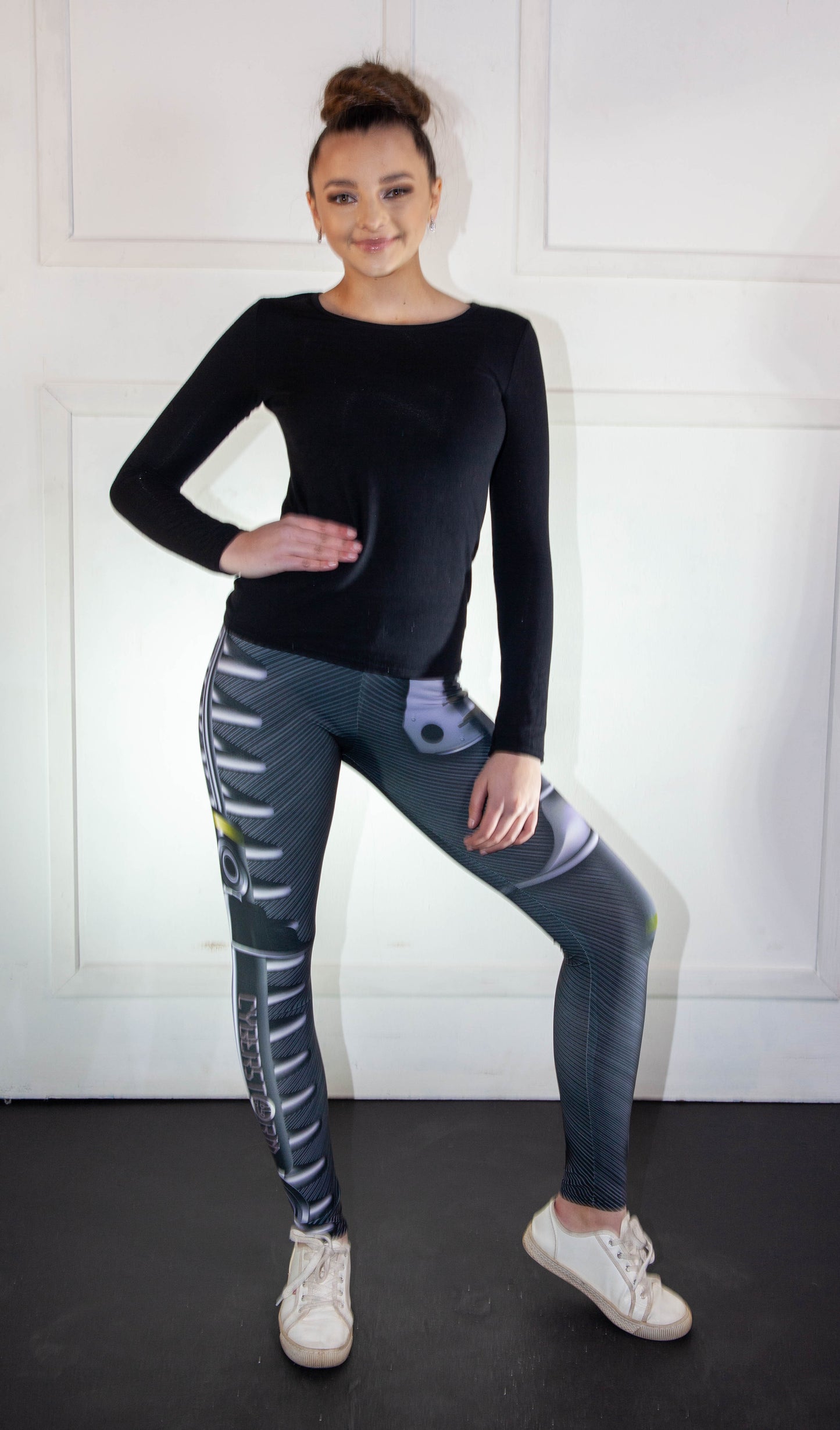 Leggings - CyberStorm Gold and Grey