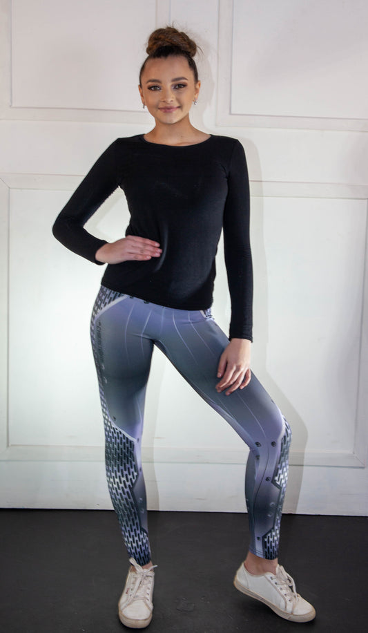 Leggings - CyberStorm Grey and Black