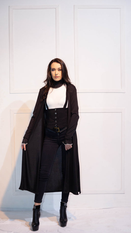 Cardigan - Long Knitted Black