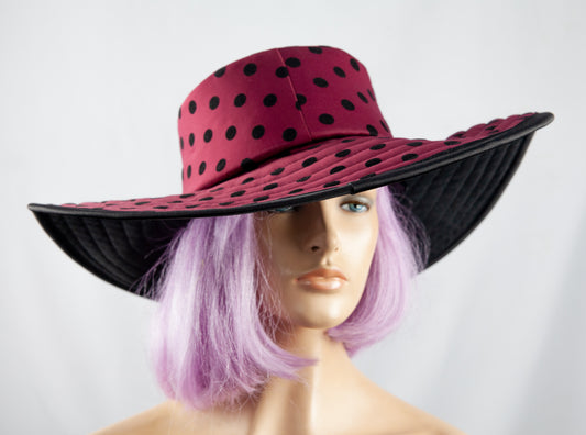 Durban July Fashion Hat - red with black dots