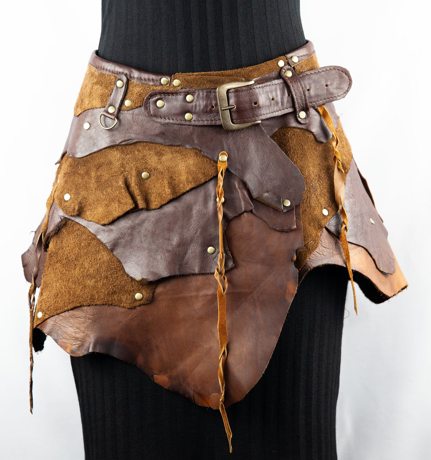 Tribal Boho Long Skirt with Belt and Tassels