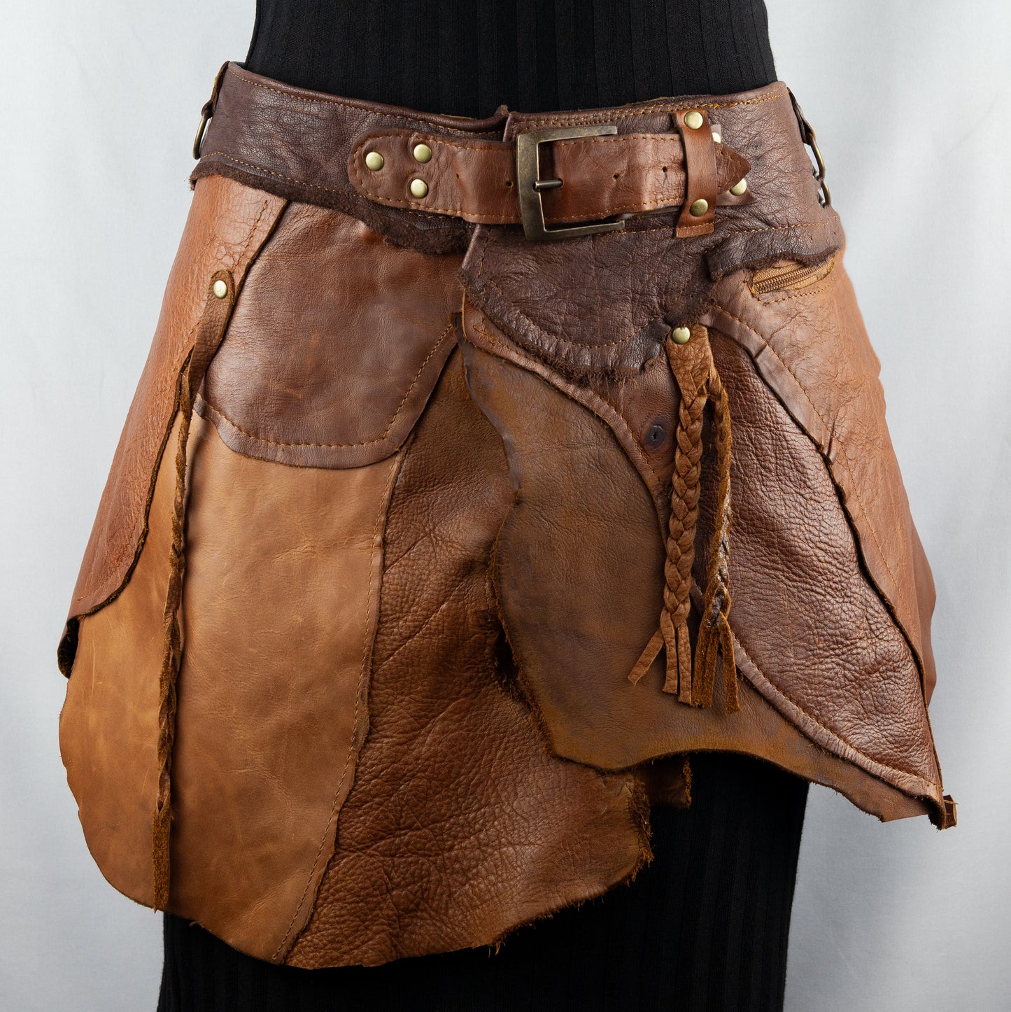 Tribal Boho Long Skirt with Belt and Tassels