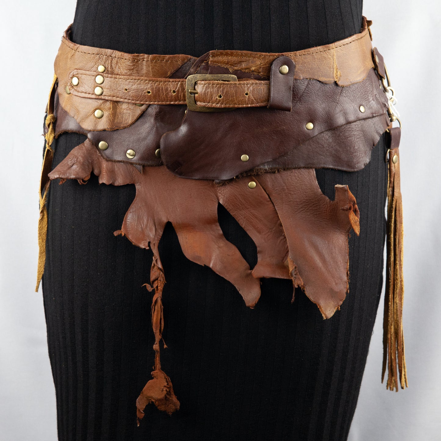 Tribal Boho Short Skirt with Belt and Tassels