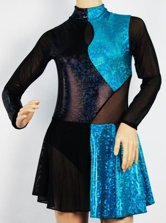 200/201 LONG SLEEVE GYM DRESS TWO TONE - SKU: G201
