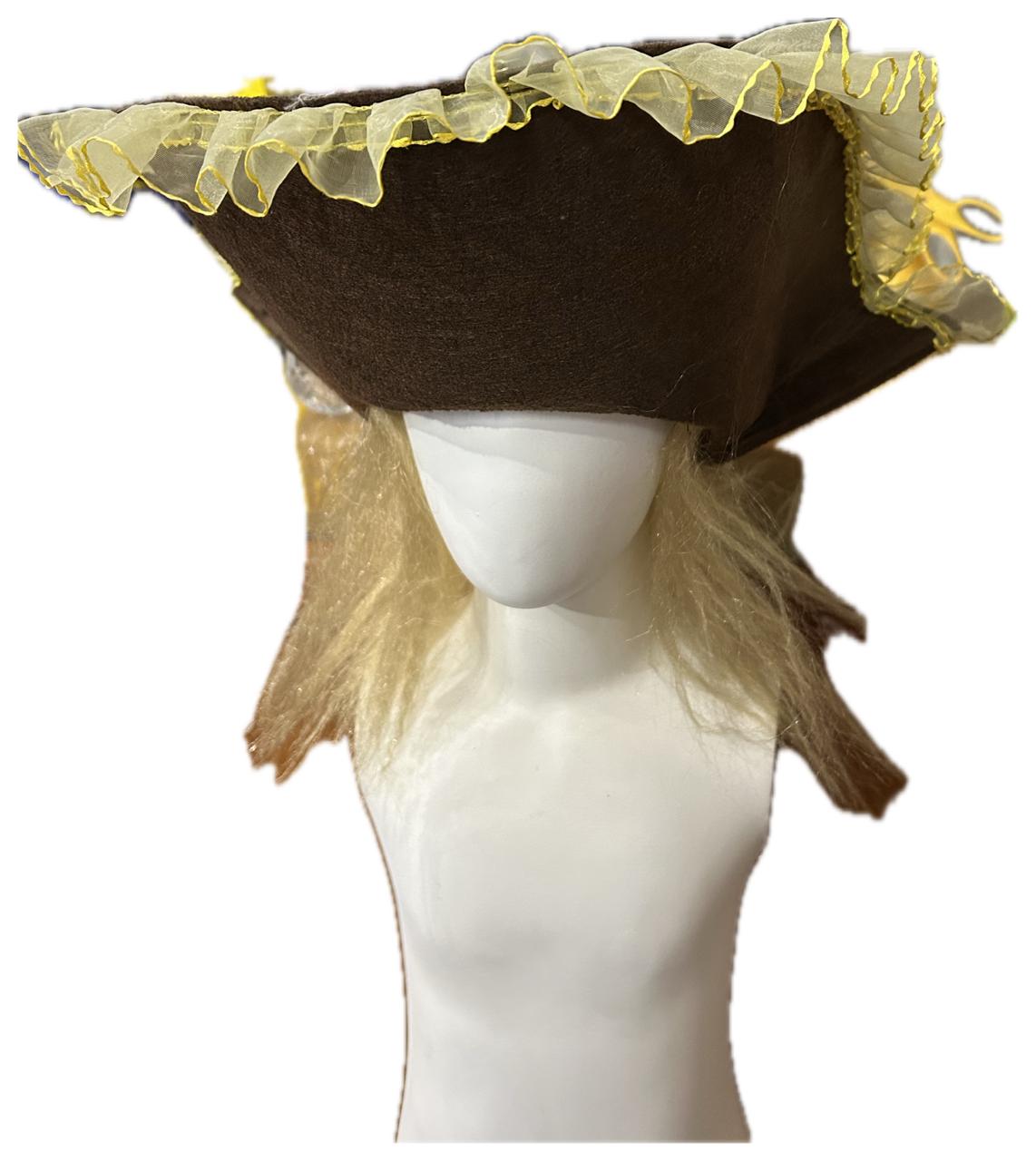 Brown Hat with blonde hair