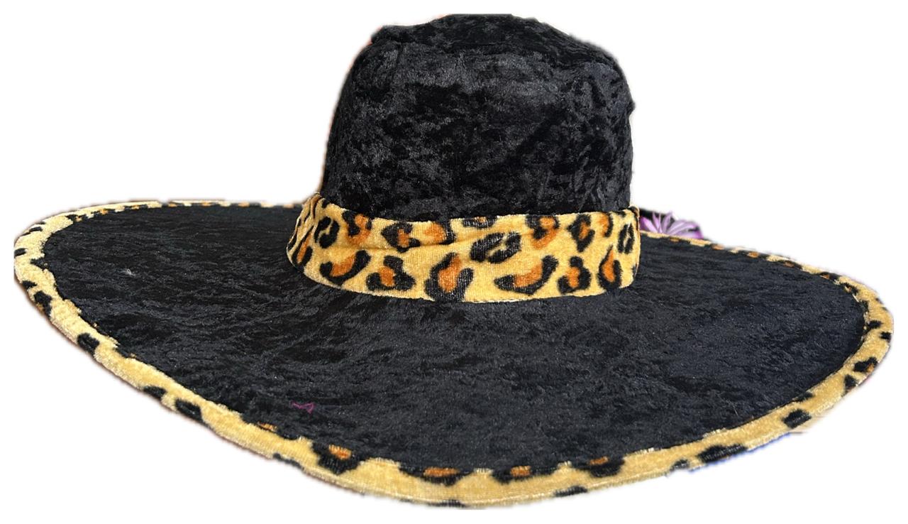 Crushed Velvet Leopard hat