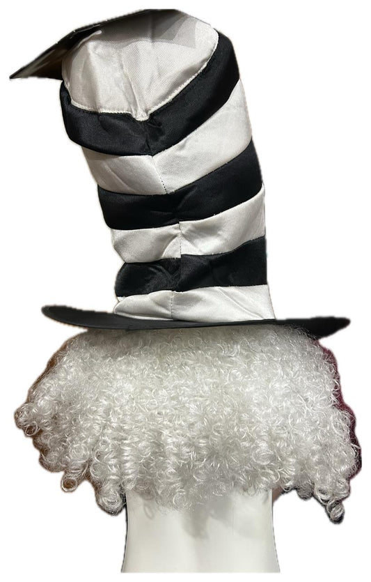 Black and White tophat with wig