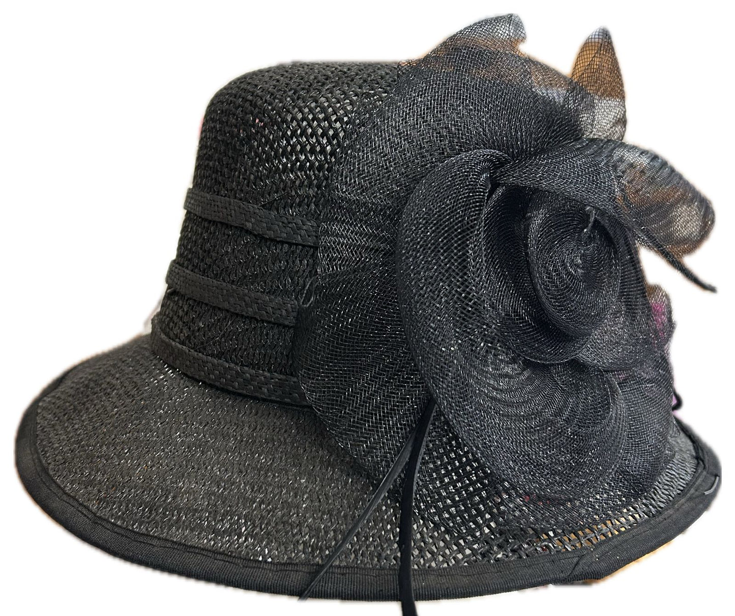 Black Vintage straw hat