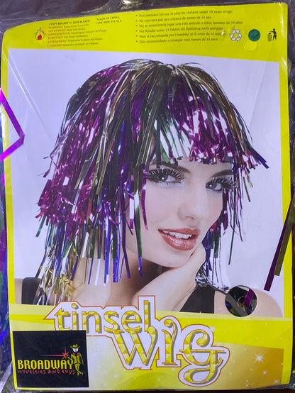 Party Tinsel Wig - Multi-Coloured