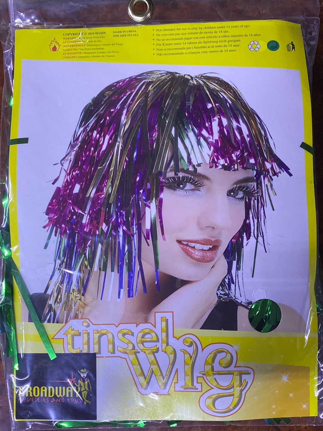Party Tinsel Wig - Green