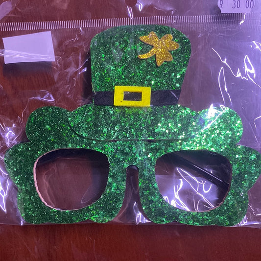 Plastic Glasses Frame - Irish Glitter Hat