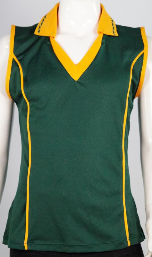SPORTS TOP WITH KNITTED COLLAR, ARM DETAIL AND PIPING - SKU: 123A