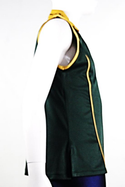 SPORTS TOP WITH KNITTED COLLAR, ARM DETAIL AND PIPING - SKU: 123A