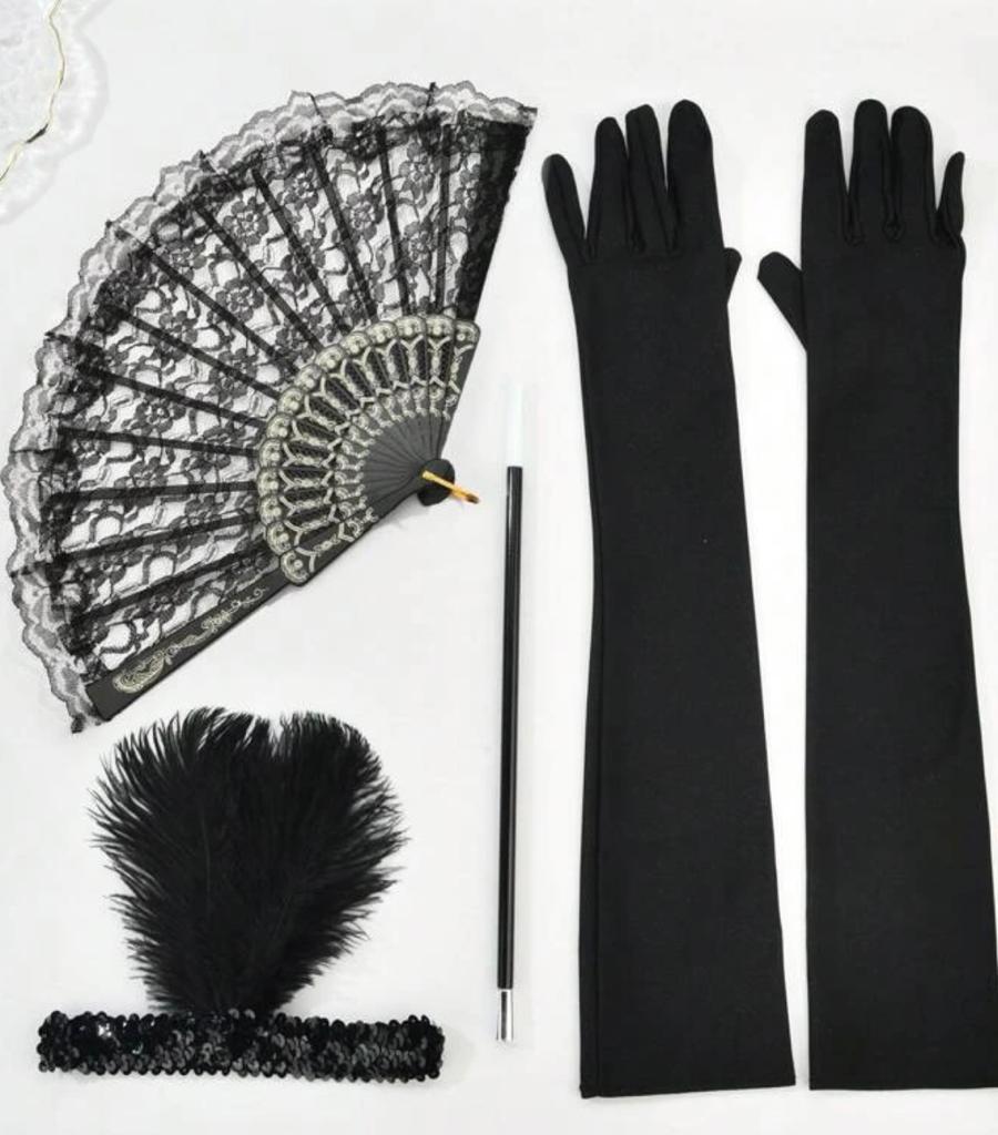 Flapper Costume Accessories Black Flapper Adult Costume & Accessories