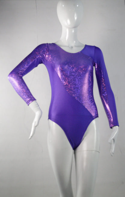 LONG SLEEVE GYM LEOTARD WITH INSETS - SKU: 246