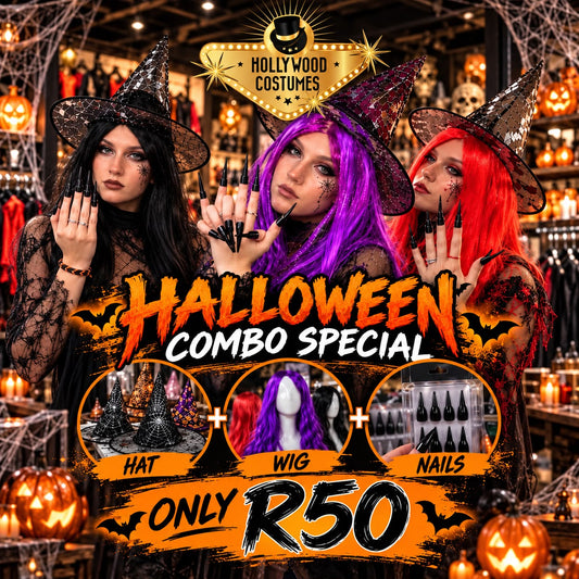 Halloween Combo Special - Hat, Wig, Nails