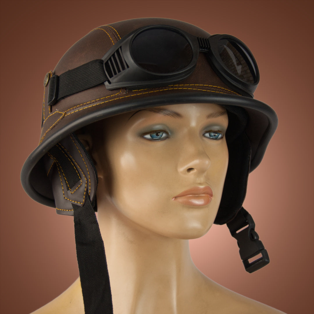 Steampunk Military Helmet & Goggles