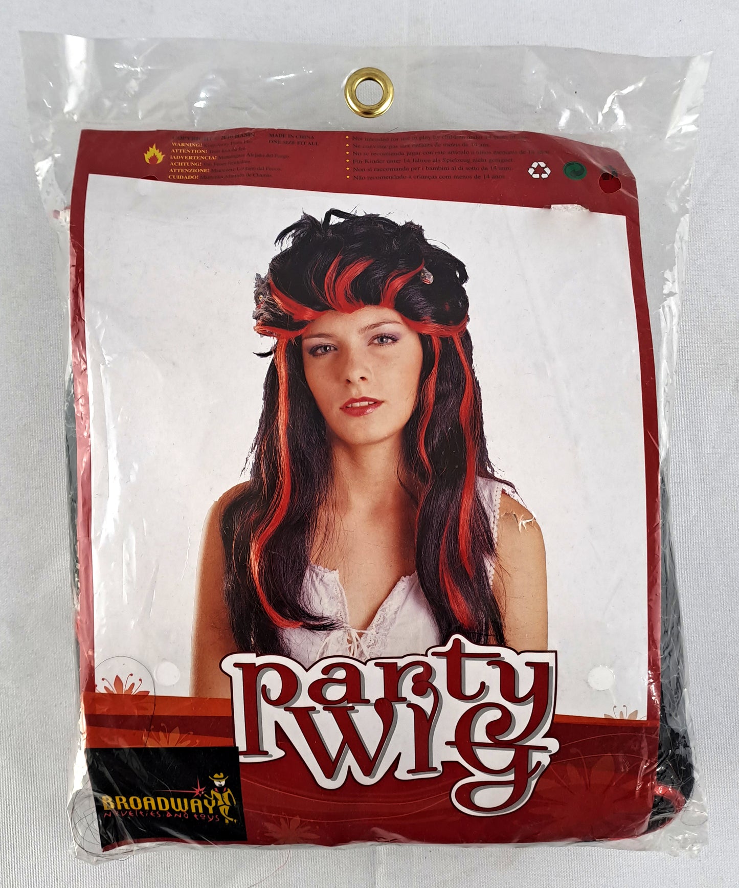 Party Wig - Black & Red