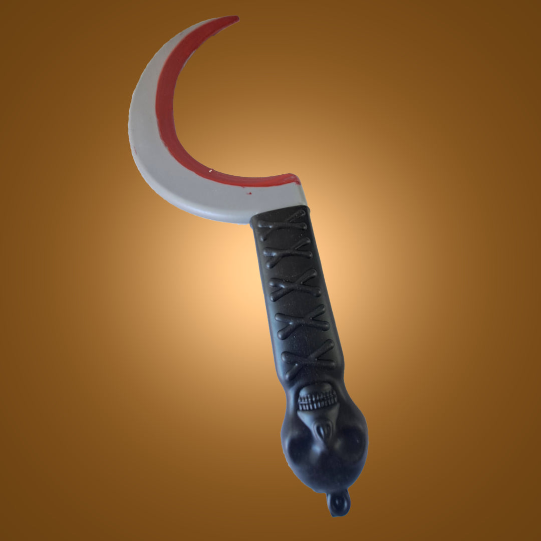 Plastic Sickle with Skull Handle and Bloodied Blade