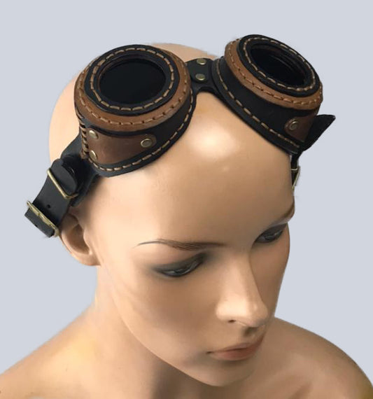 Stoompomp Leather Steampunk Goggles