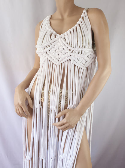 Boho Macrame Dress - Handmade Festival Clothing