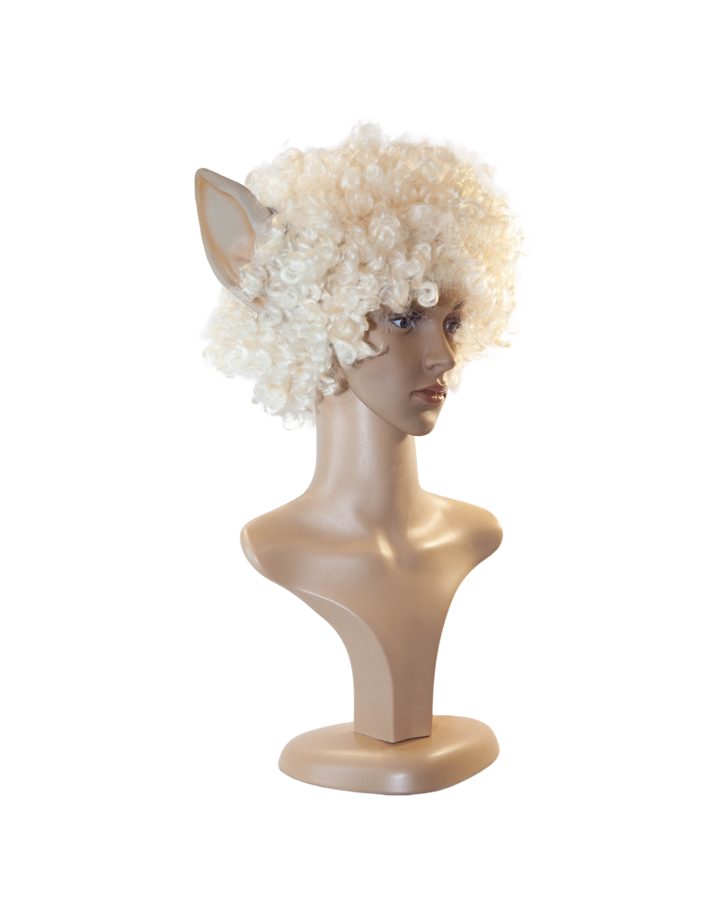 Blonde Curly Afro Wig With Elf & Pixie Ears