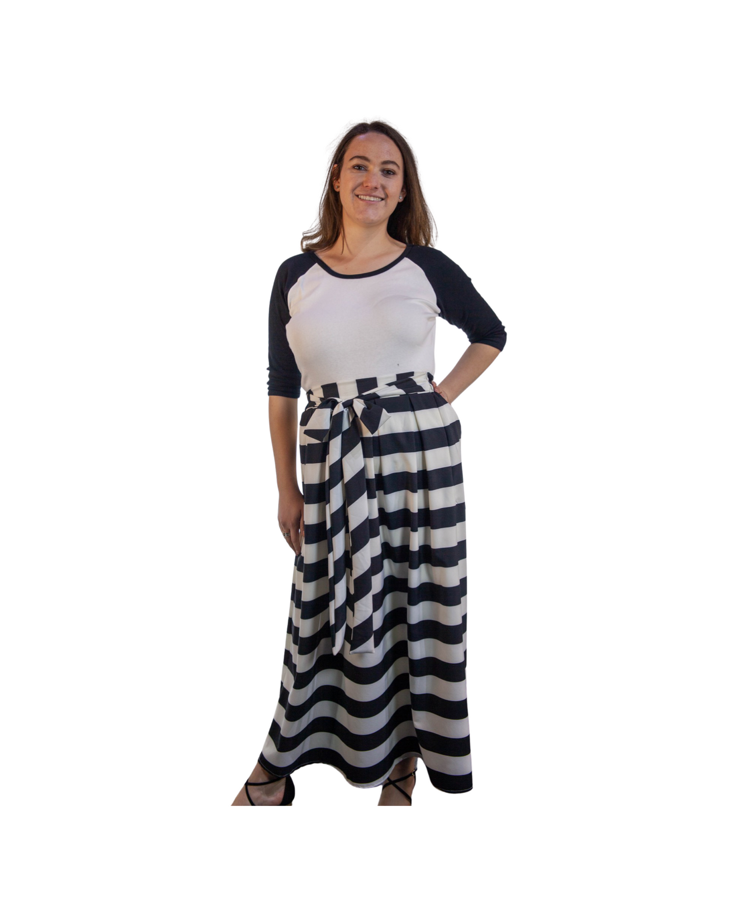 Skirt - Black and White Stripes