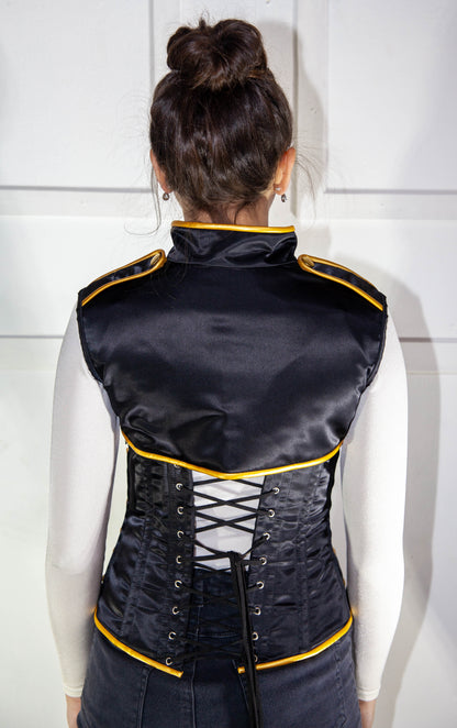 Steampunk Corset with Jacket - Black & Gold