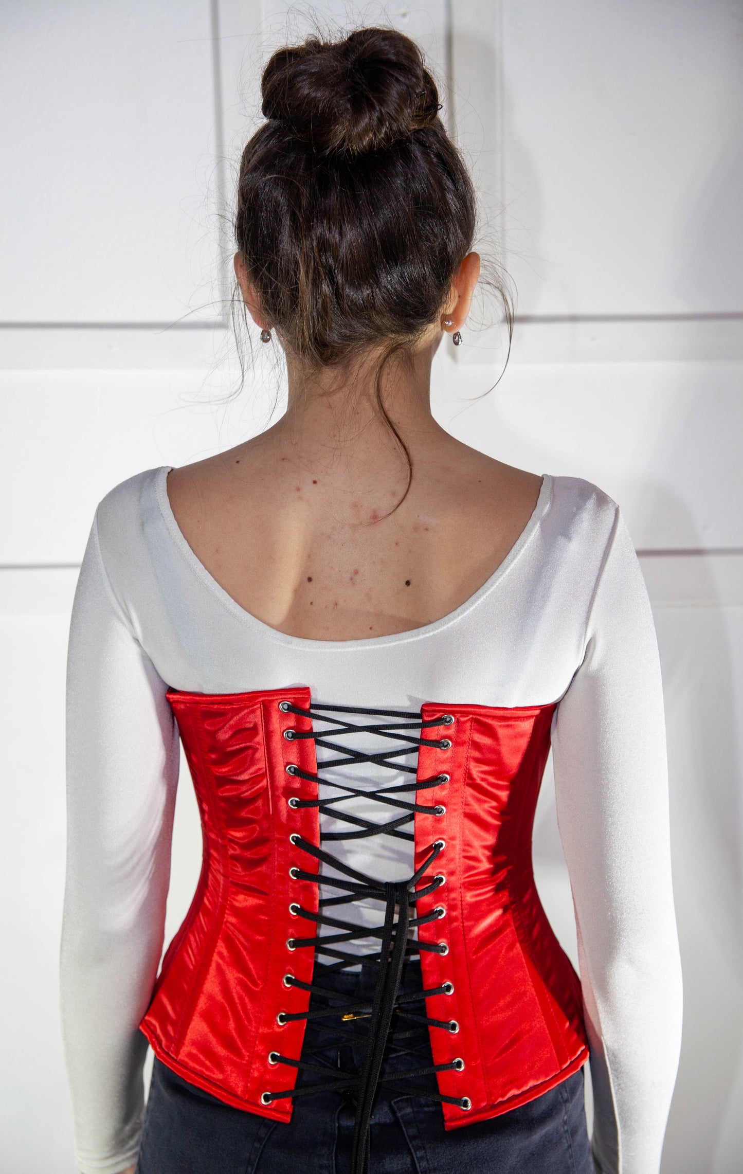 Corset - Red Satin Underbust with Clasps