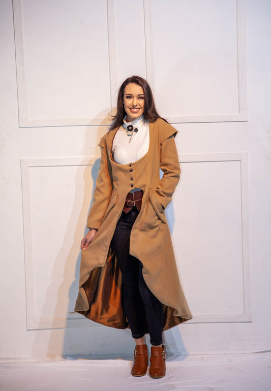 Steampunk Coat - Long Camel