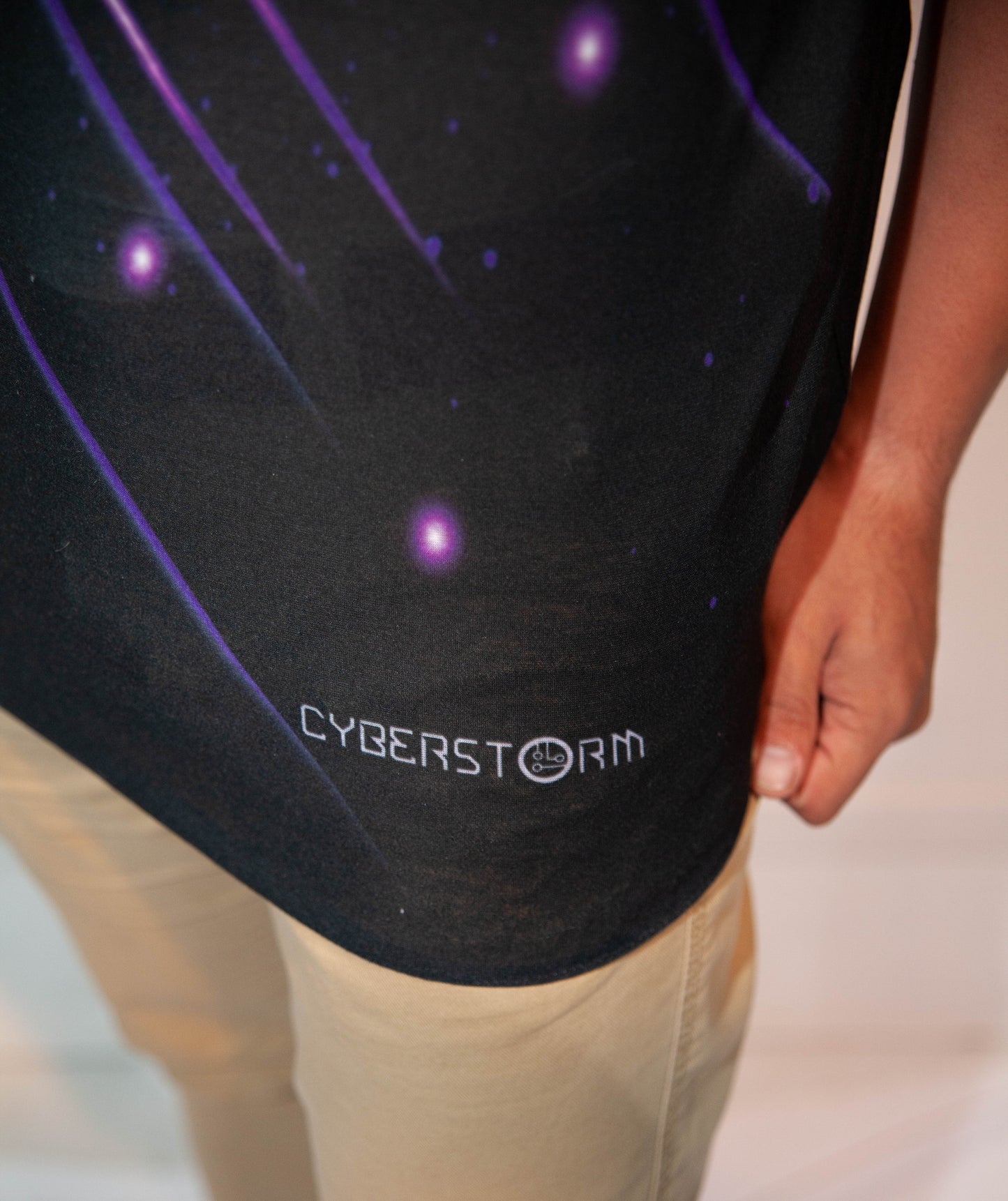 Mens T-Shirt - Stoompomp Cyberstorm Printed Purple Comet