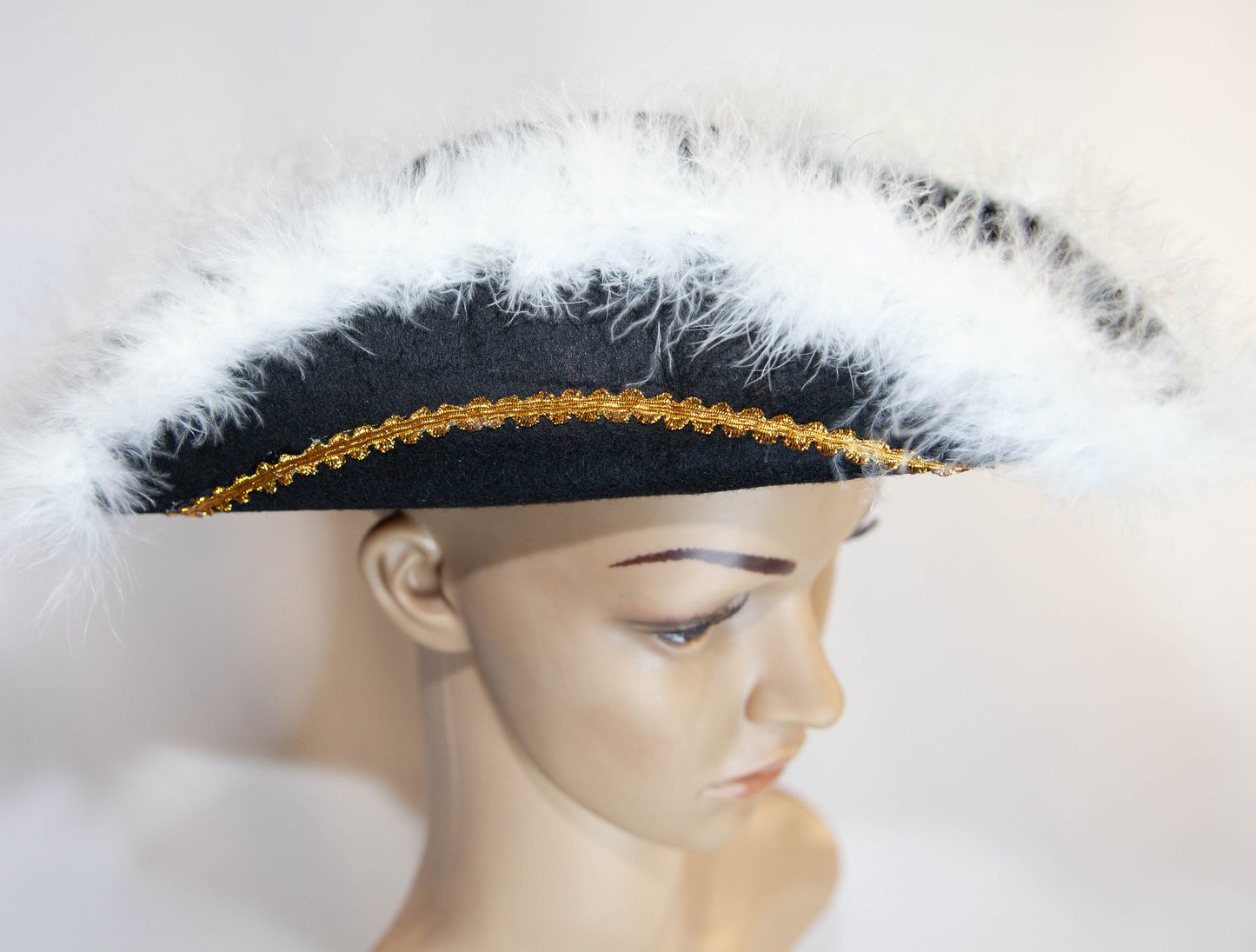 Pirate Hat with White Feathers