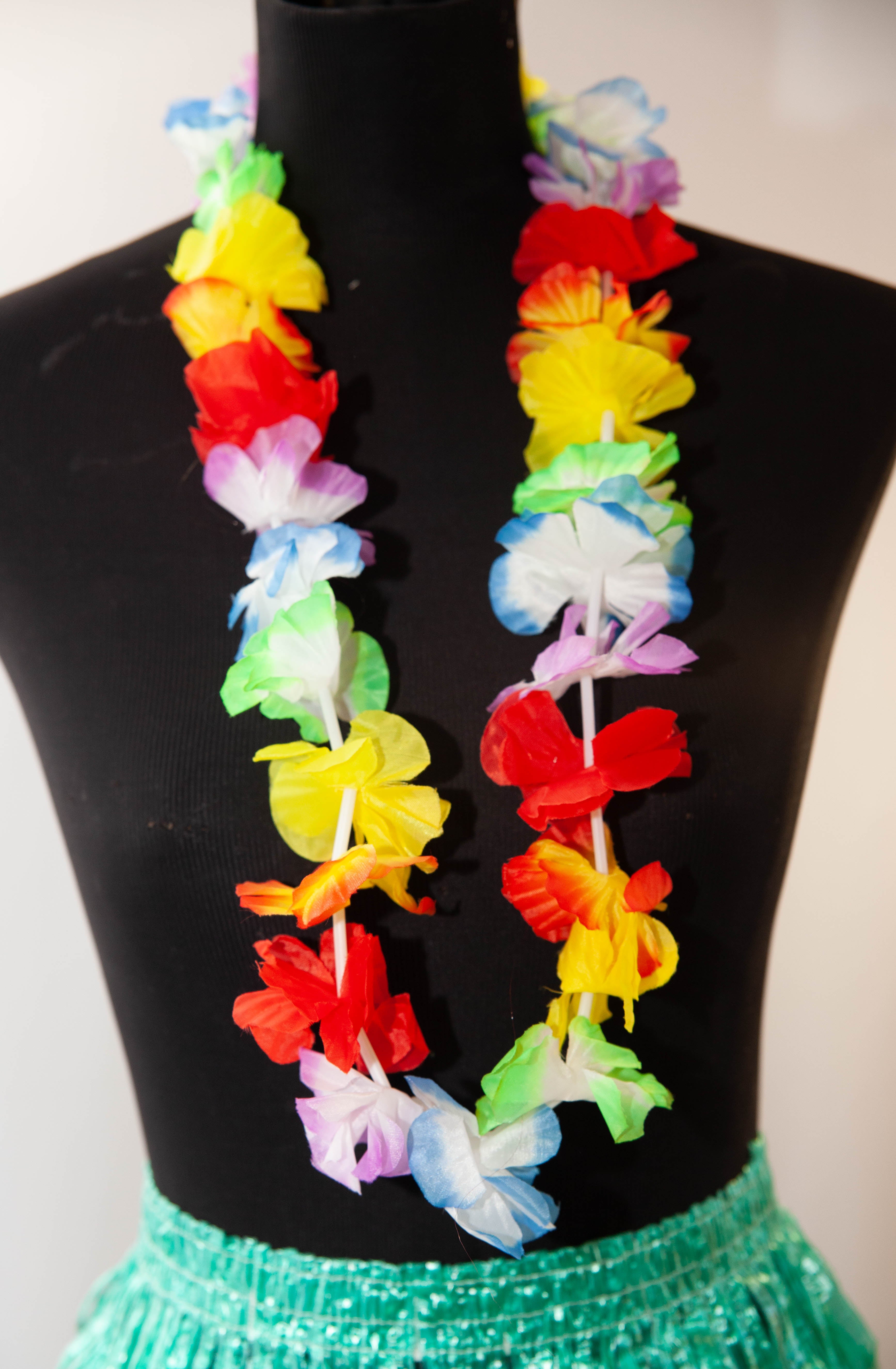 PINK HAWAIIAN LEI GARLAND FLOWER NECKLACE FANCY DRESS HAWAII TROPICAL LUAU  PARTY | eBay