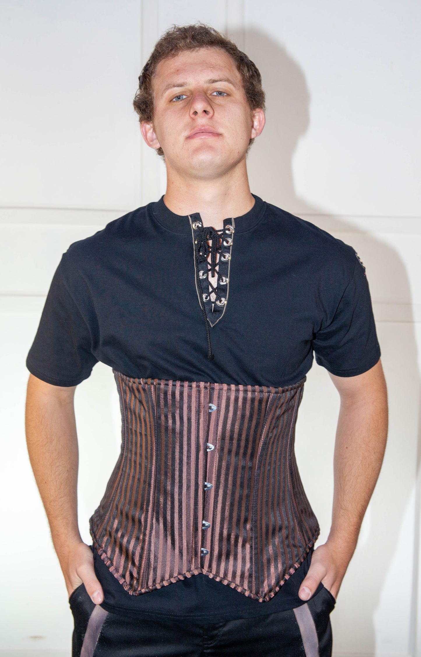 Corset - Men's Brown Striped Underbust