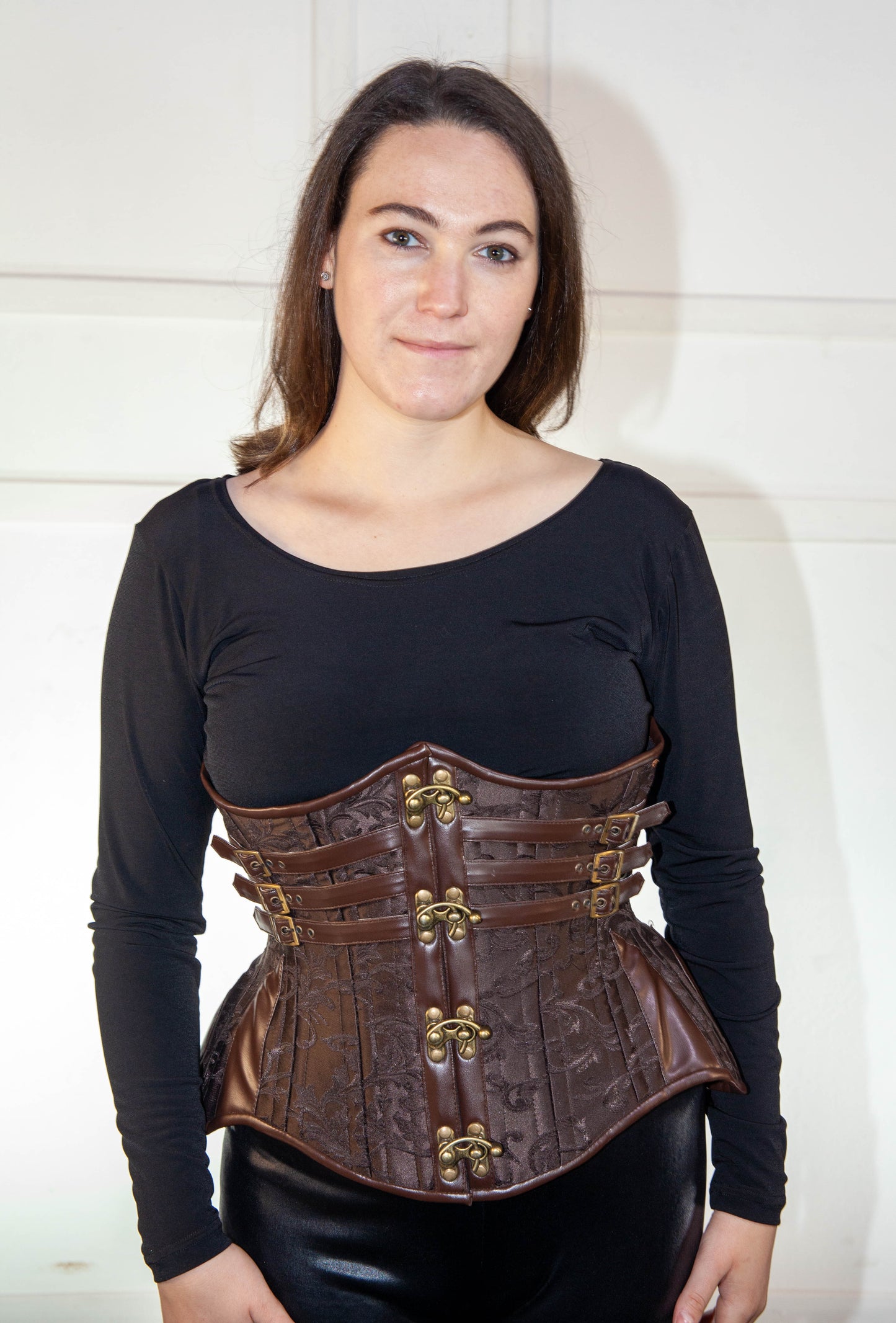 Corset - Brown Underbust with Belts