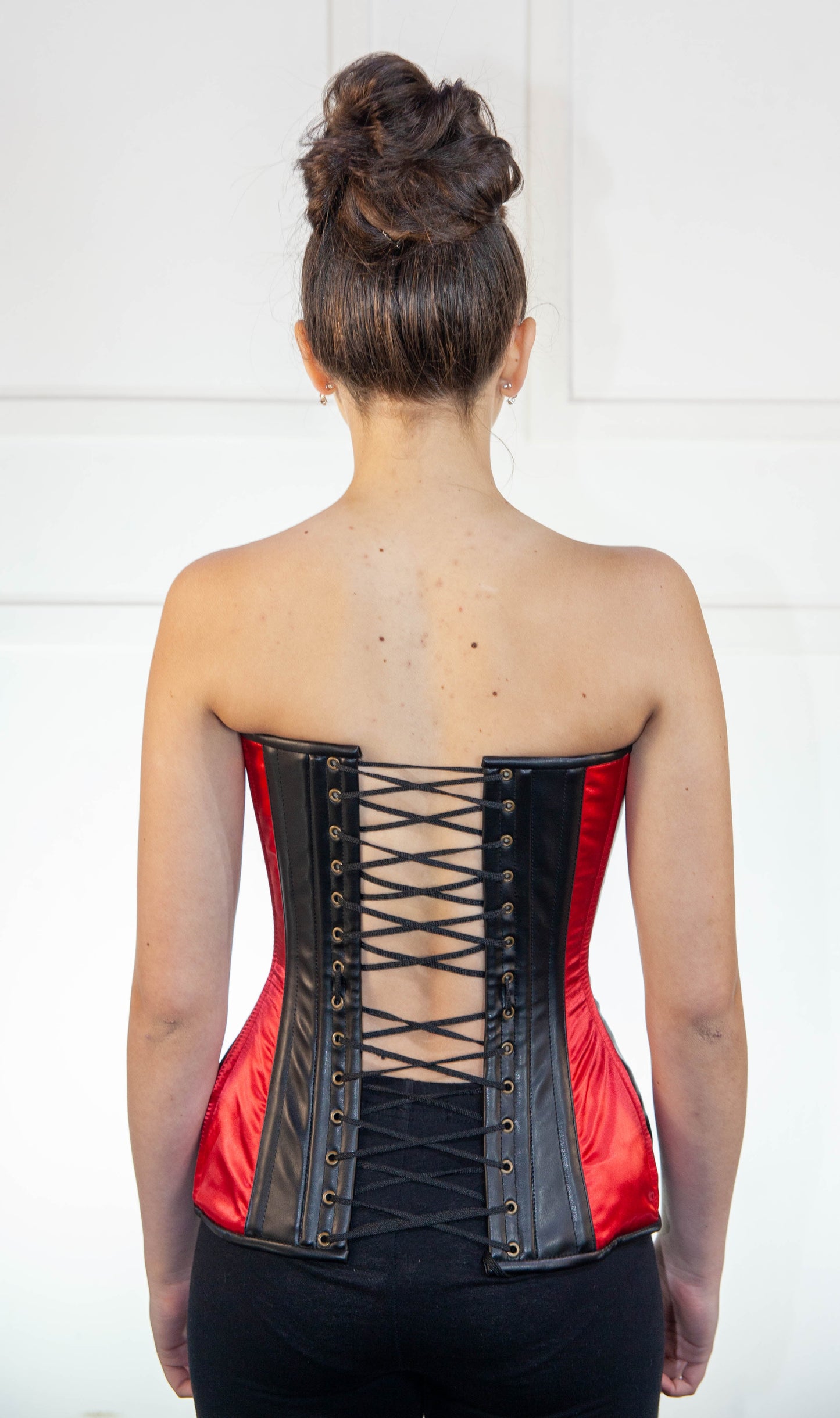 Corset - Red and Black with Leather
