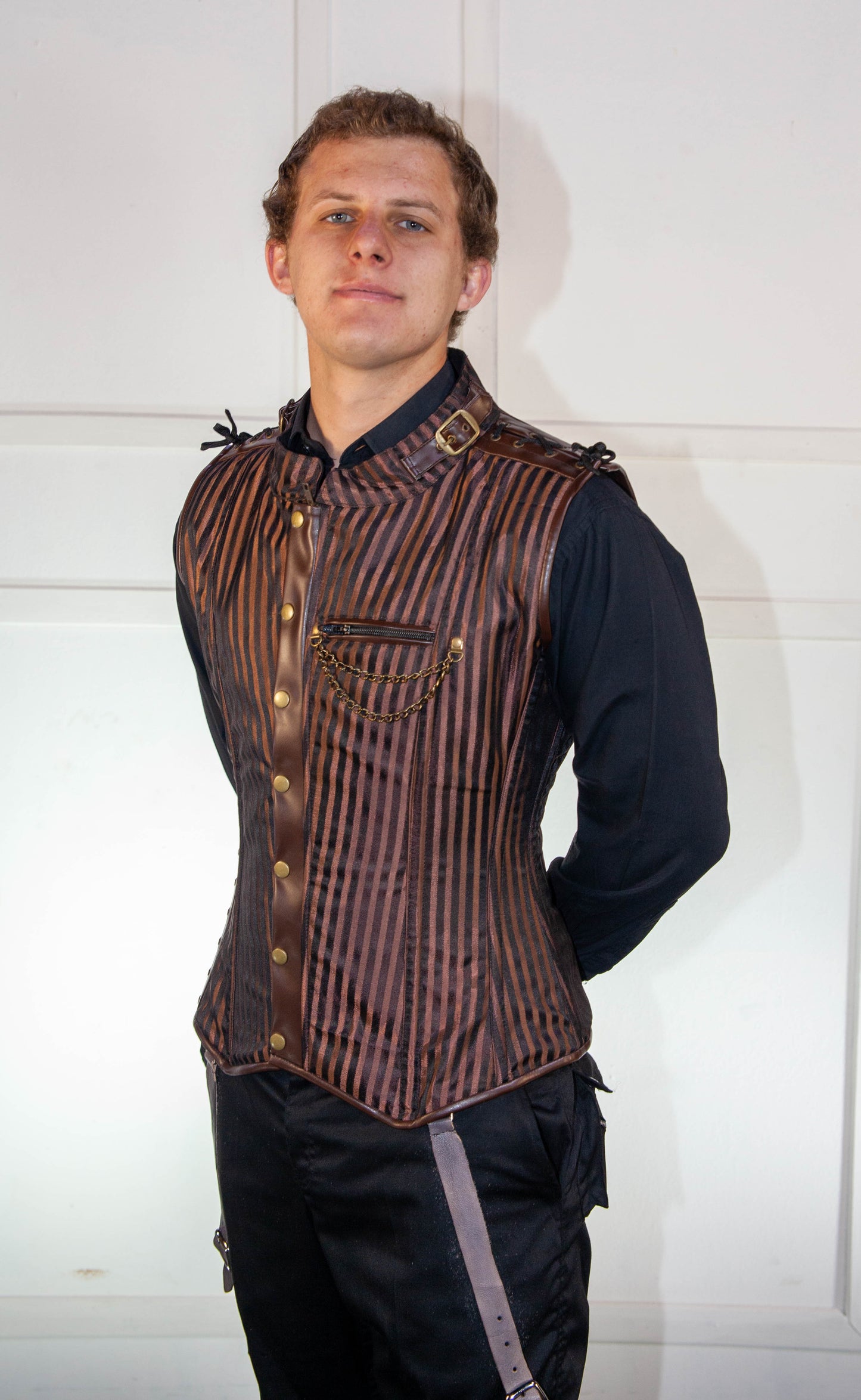 Corset - Brown Striped Waistcoat