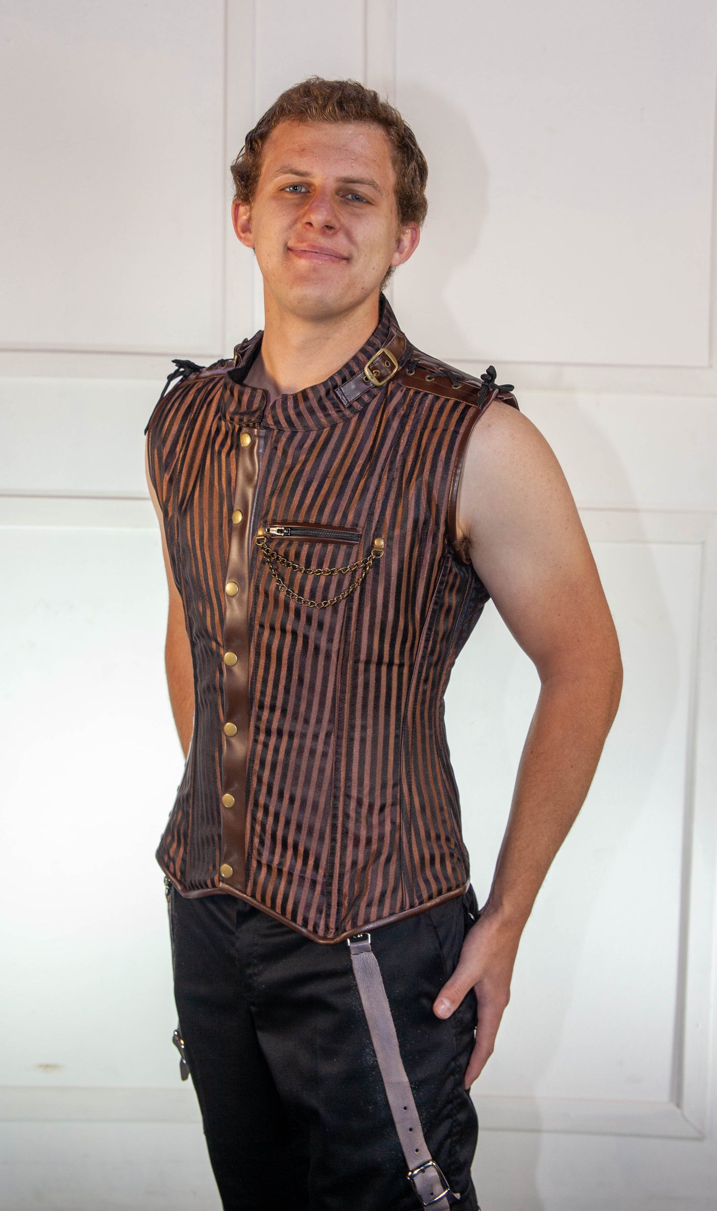 Corset - Brown Striped Waistcoat