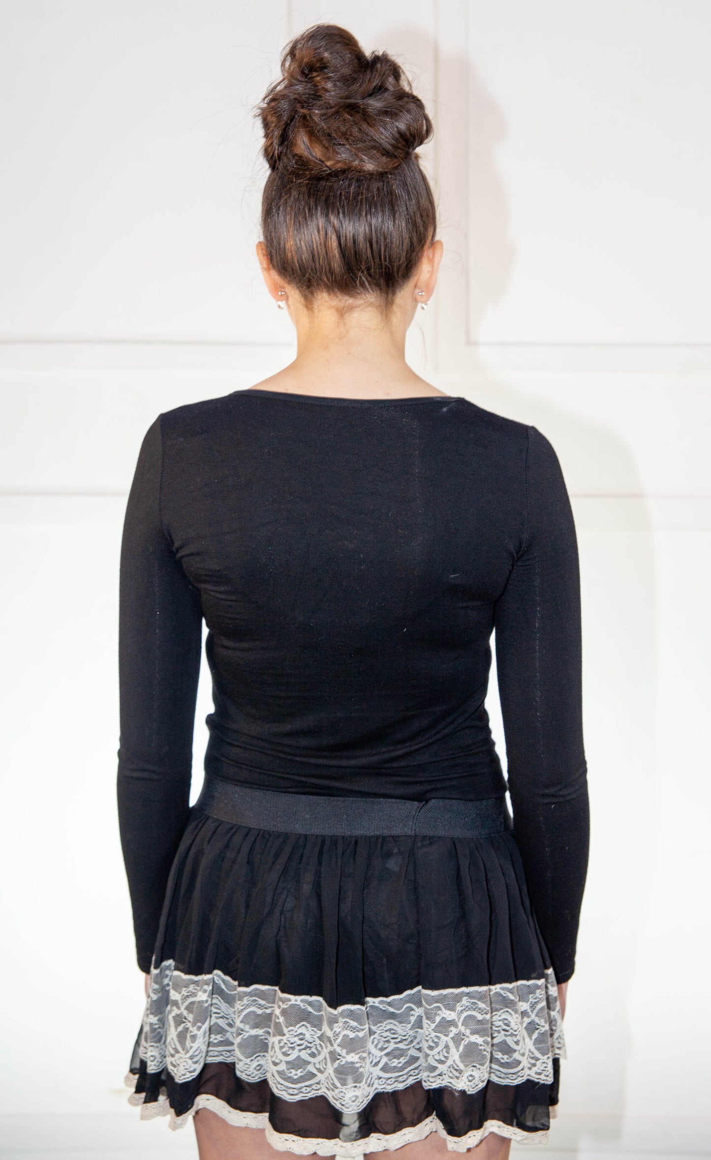 Skirt - Short Net Black & Cream