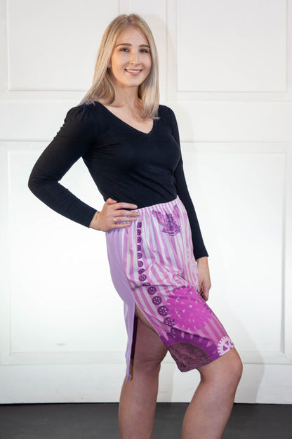 Skirt - Stoompomp Printed Purple & White Stripes